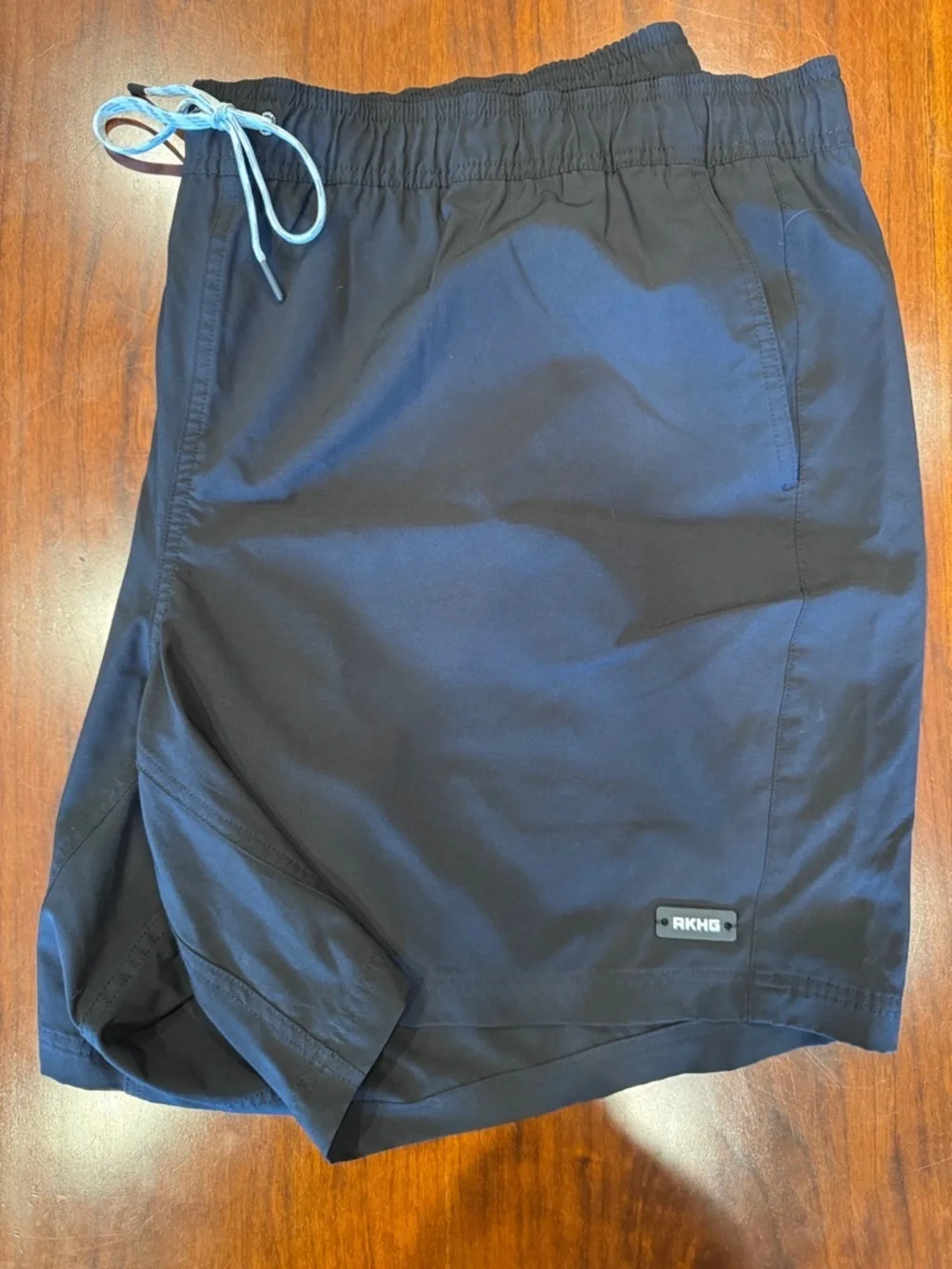 Duluth Trading Co Black Men's Swim Trunks with White Drawstring